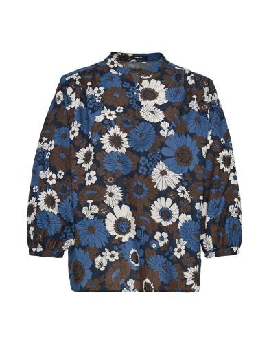 OPUS Printbluse Fessy floral blau Baumwolle  S22 10036310608143 