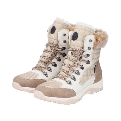 Rieker Antistress Schnürstiefel Schnürboot TEX- Membran kuscheliges Warmfutter Wechselfußbett beige S22 M9644-60 