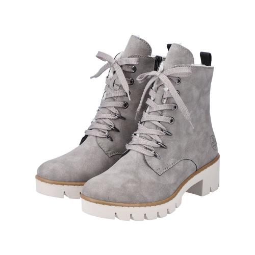 Rieker Antistress Damen Schnürboot Schnürstiefelette Warmfutter grau S22 X5701-40 