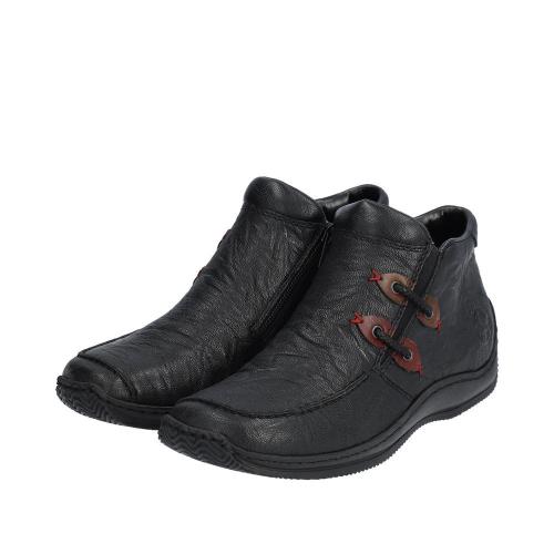 Rieker Antistress Damen Slipper Chelsea- Boots Stiefelette Leder schwarz S23 L1787-00 
