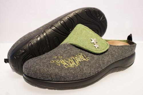 Fly Flot Hausschuh Hauspantolette grau kombi 863917 36 | verde | 