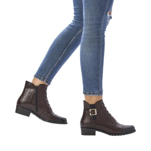 Remonte Stiefelette Leder braun goldene Schnalle D6875-26 