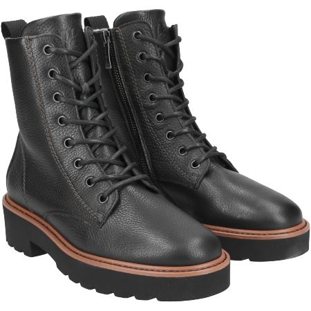 Paul Green Schnürbootie mit Warmfutter Reißverschluss schwarz S22 9605-022 