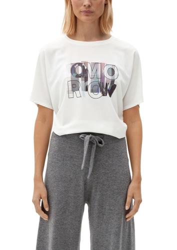 s.Oliver T-Shirt mit Frontprint S22 weiß 2125374 44 | 02D0 WHITE | 