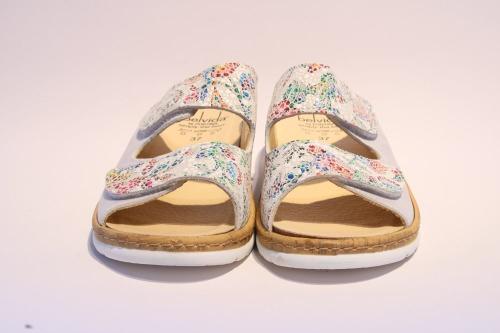 Portina Bequempantolette Wechselfußbett komplett Leder weiss 42202 