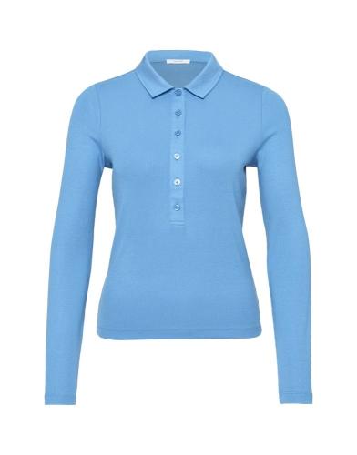 OPUS Poloshirt Sisabelle langarm blau S12 10012610213115 