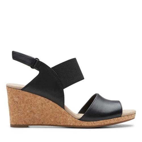 Clarks Sandale Keilabsatz Kork schwarz 26150032 