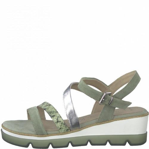 Marco Tozzi Sandale Leder Keil grün 2-2-28714-26 38 | 765 MOSS COMB | 