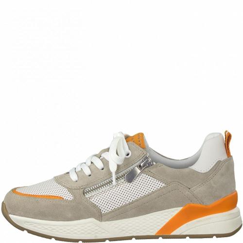 Marco Tozzi Sneaker Schnürer Reißverschluss beige orange 2-2-23735-26 