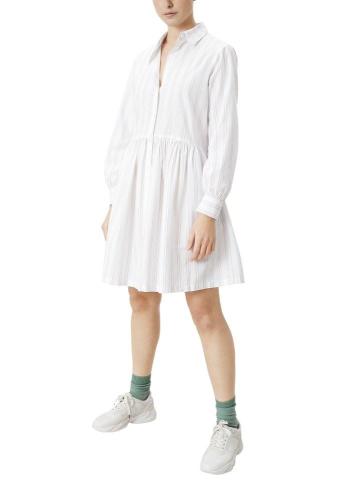 QS designed by Blusenkleid mit Volants weiß S12 2109145 38 | 01G1 white stri | 