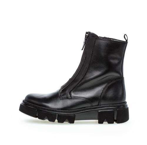 Gabor Bikerboot Stiefelette Leder Reißverschluss Wechselfußbett schwarz S22 91.733.27 