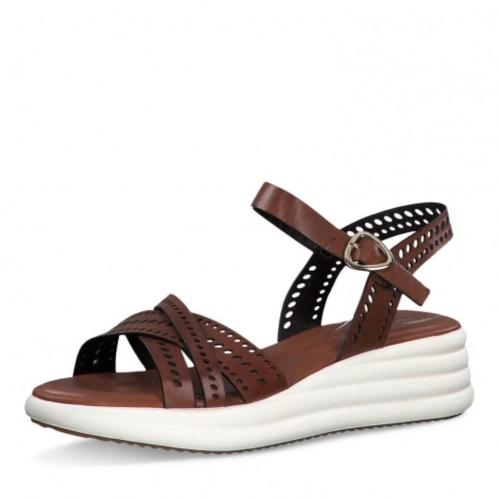 Tamaris Sandale Keilabsatz Leder braun 1-1-28056-34 39 | 306 BRANDY | 