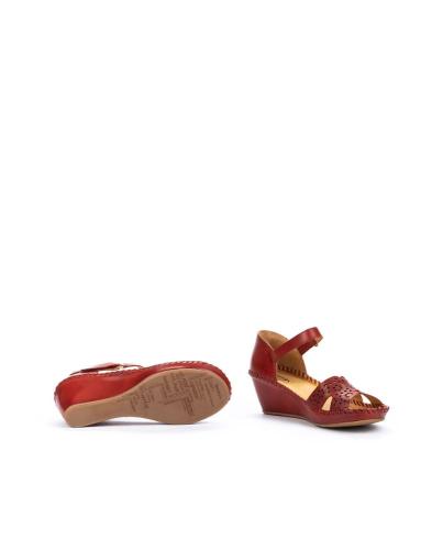 Pikolinos Sandale Keilabsatz weiß rot 943-1691 40 | sandia | 