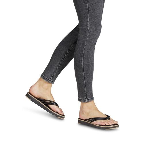 Tamaris Pantolette Zehentrenner Leder schwarz 1-1-27123-26 