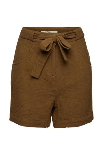EDC Shorts kurze Hose Crinkle- Effekt Bindegürtel grün S22 052CC1C308 