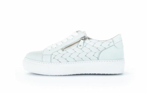 Gabor Sneaker low Leder Flechtoptik Wechselfußbett blau S12 83.324.26 