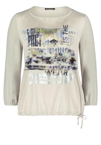 Betty Barclay Blusenshirt 3/4Arm Frontprint beige S22 24581066 