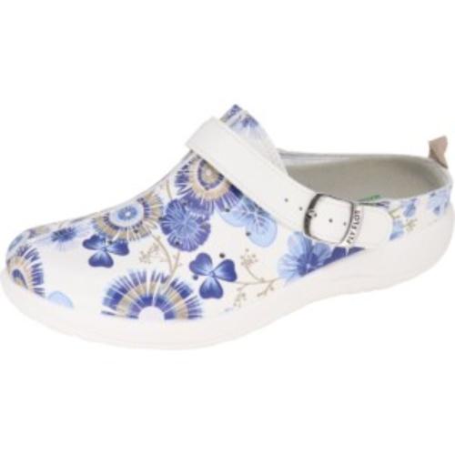 Fly Flot Hauschuh Pantolette gemustert weiß S12 855397 