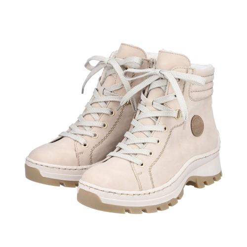 Rieker Antistress Damen Schnürboot markanter Sohle Warmfutter beige S22 X9334-62 