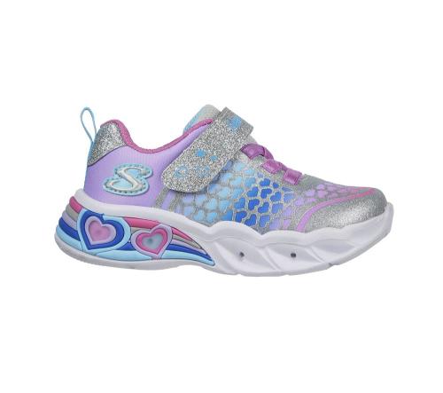 Skechers SWEETHEART LIGHTS LOVELY COLORS Sneaker Kleinkind silber Blinker S12 302312N 