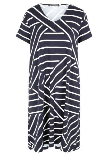 Betty Barclay Sommerkleid grafischer Print überschnittener Ärmel blau S13 13801406 