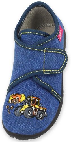 Beck Hausschuh Jungen Bagger blau 696/34 