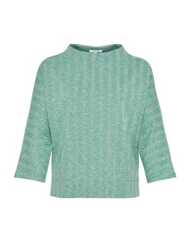 OPUS Sweater Gobile 3/4 Arm Fledermausärmel Fischgrat Muster grün S22 10129810994148 