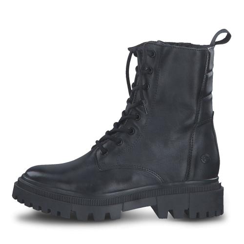 Tamaris Schnürboots Leder Wechsefußbett markante Sohle schwarz S22 1-1-25844-29 