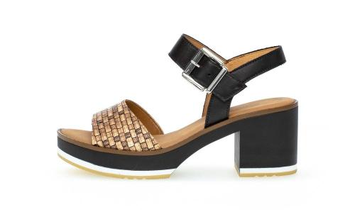 Gabor Plateau- Sandale Leder schwarz S12 84.690.37 