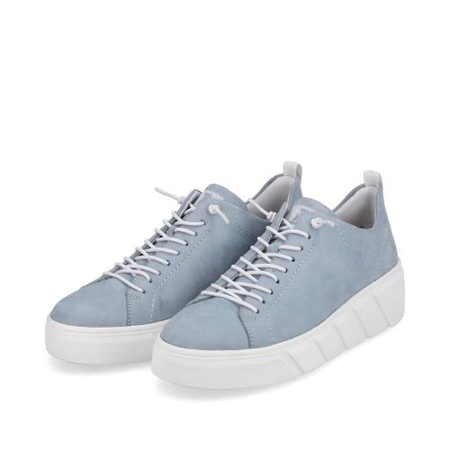 Rieker EVOLUTION Damen Sneaker Leder Plateausohle Wechselfußbett blau S13 W0500-12 