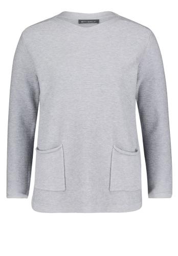 Betty Barclay Strickpullover U- Boot Ausschnitt aufgesetzten Taschen grau, rot,blau S22 57951026 