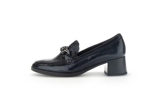 Gabor Trotteur Hochfrontpumps Lackleder Ketten- Detail blau S23 32.131.86 