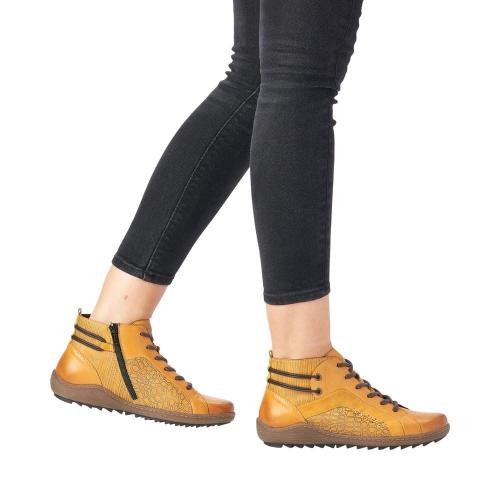 Remonte Schnürstiefel Reißverschluss Wechselfußbett gelb S21 R1499-68 