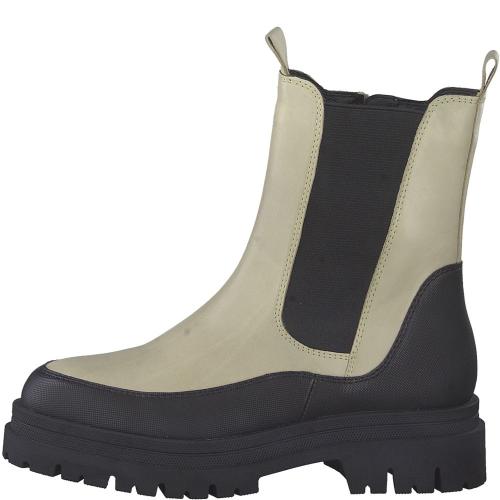 Marco Tozzi Chelsea Boot Kontrastfarben Leder beige S22 2-2-25497-29 
