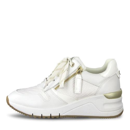 Tamaris Sneaker Keilabsatz Wechselfußbett weiß  S12 1-1-23702-28 42 | 103 WHITE LEA/S | 