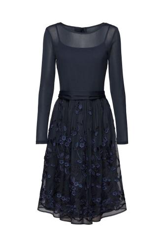 Esprit Minikleid mit 3D Spitze und floral bestickten Mesh navy S13 023EO1E331 