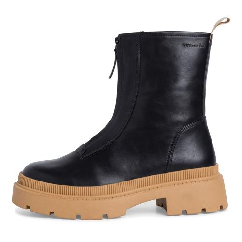 Tamaris Stiefelette markante Sohle  Reißverschluss TOUCHit-Fußbett schwarz S22 1-1-25406-29 39 | 031 BLACK/CAMEL | 