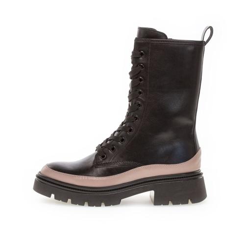 Gabor Bikerboot Schnürboot Leder Wechselfußbett schwarz S22 91.831.20 