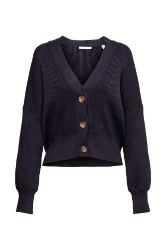 EDC Strick- Cardigan Knopfleiste V- Ausschnitt Boxy-Schnitt blau, lila S12  992CC1I317 