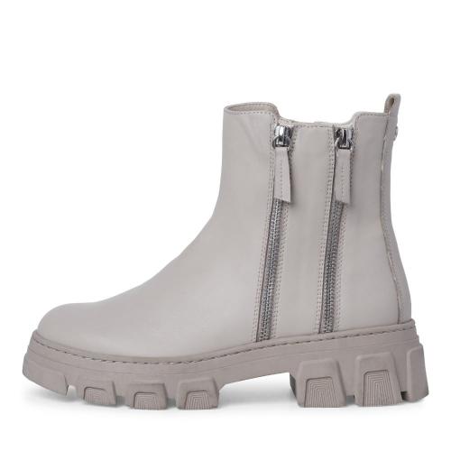 Tamaris Stiefelette derbe Sohle Zierreißverschlüße Wechselfußbett grau schwarz S22 1-1-25907-29 