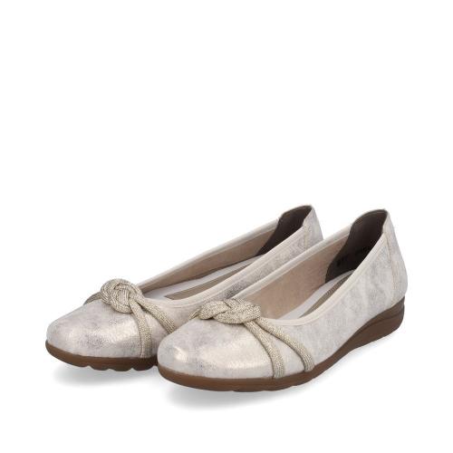 Rieker Antistress Damen Ballerina Knoten- Detail gold S13 L9368-60 