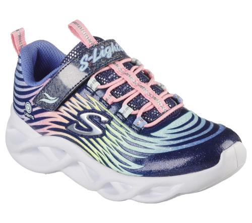 Skechers S Lights Twisty Brights Sneaker Low Kinder Mädchen Blinker blau S12  302321L 