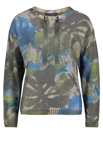 Betty Barclay Pullover Strick Rundhals Floral beige blau S12 56642948 