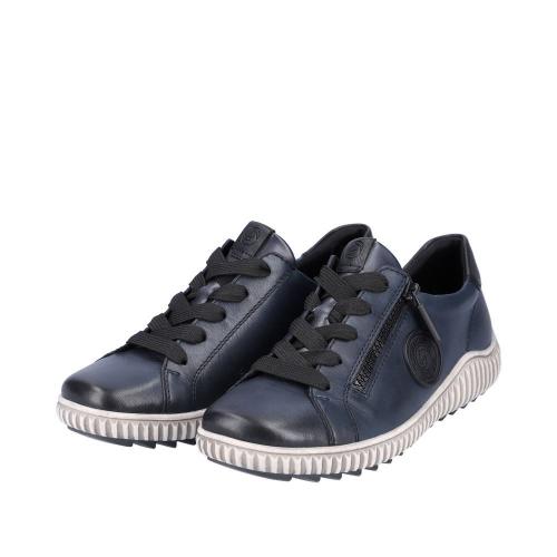 Remonte Damen Schnürschuh Sneaker Leder Wechselfußbett blau S22 R8201-14 