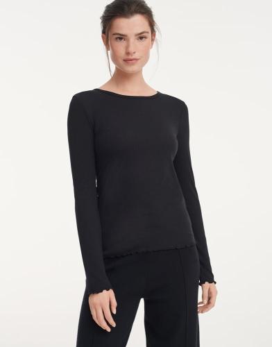 OPUS Shirt Rippe Siselotte schwarz S21 248409453 