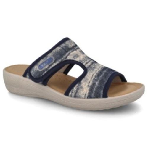 Fly Flot Hausschuh Pantoletette Textil blau S12 855414 