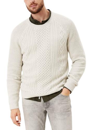 s.Oliver Pullover Zopfmuster Strick Rundhals wollweiß S21 2106000 XXL | 0330 foam | 