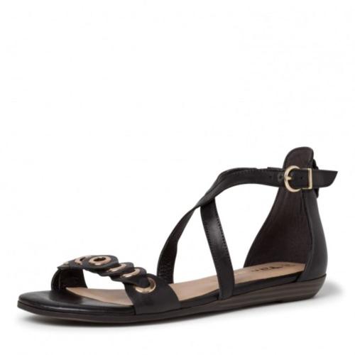 Tamaris Sandalette Fersenkappe Leder schwarz braun  1-1-28064-34 