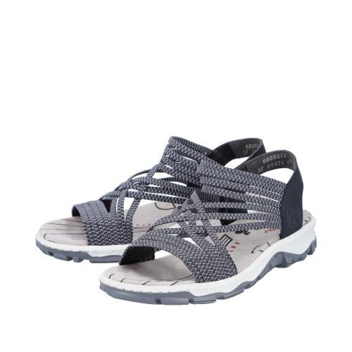 Rieker Damen Trekkingsandale 68888-14 38 | pazifik-weiss/p | E