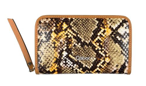 Gabor Geldbörse mit Reißverschluss Damen, Braun, Serena, 16,5x2,5x10,5 cm, Geldbeutel, Portemonnaie, Snake 8452 177 